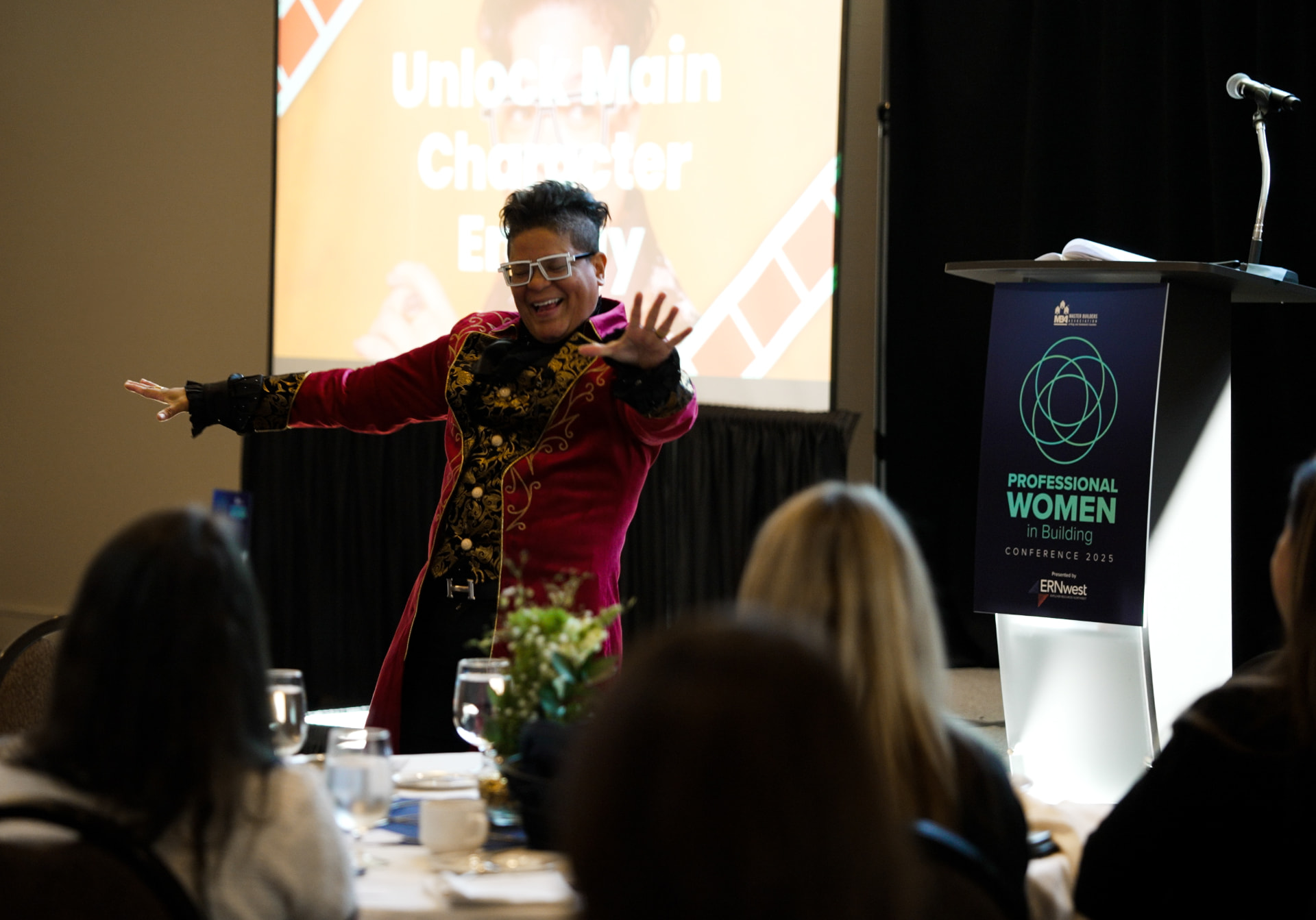 Brooklyn on stage at the Professional Women in Building Conference 2025